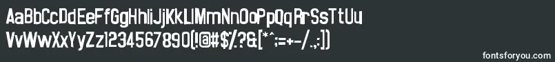 NoasarckSporadico-fontti – valkoiset fontit mustalla taustalla