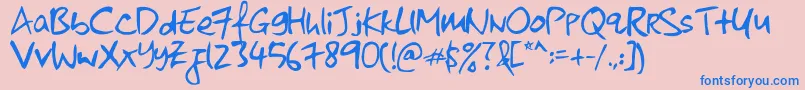 Шрифт KkontagionPrintNormal – синие шрифты на розовом фоне