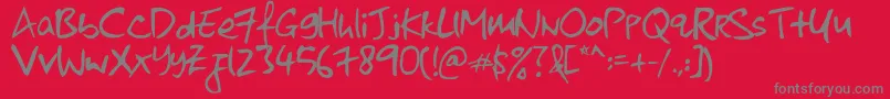 フォントKkontagionPrintNormal – 赤い背景に灰色の文字