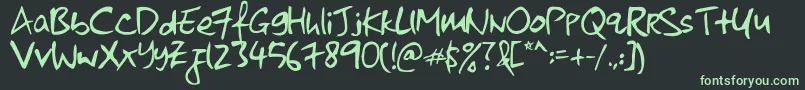 Шрифт KkontagionPrintNormal – зелёные шрифты на чёрном фоне
