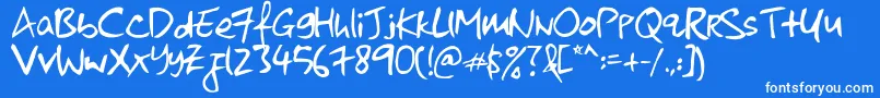 KkontagionPrintNormal Font – White Fonts on Blue Background