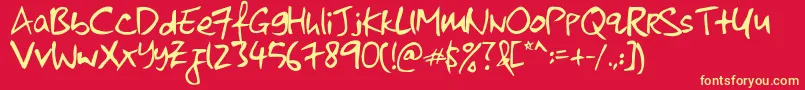 KkontagionPrintNormal Font – Yellow Fonts on Red Background