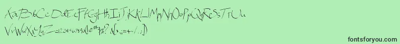 Spitter-Schriftart – Schwarze Schriften auf grünem Hintergrund