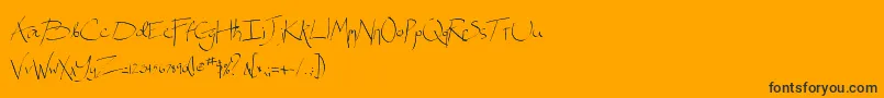 Saiba mais sobre a fonte Spitter Fonte Spitter – fontes pretas em um fundo laranja