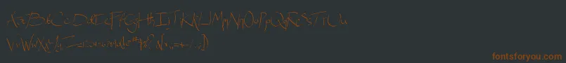 Fonte Spitter – fontes marrons em um fundo preto