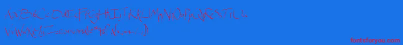 Spitter-fontti – punaiset fontit sinisellä taustalla