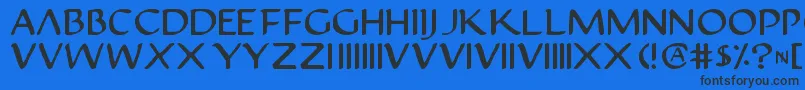 Шрифт Justv22 – чёрные шрифты на синем фоне