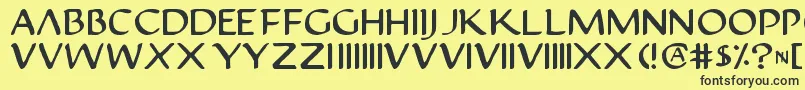 Justv22-fontti – mustat fontit keltaisella taustalla