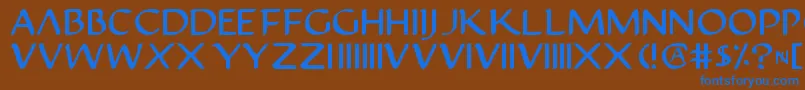 フォントJustv22 – 茶色の背景に青い文字