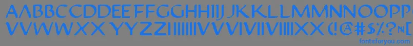 フォントJustv22 – 灰色の背景に青い文字