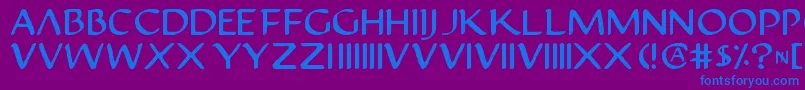 フォントJustv22 – 紫色の背景に青い文字