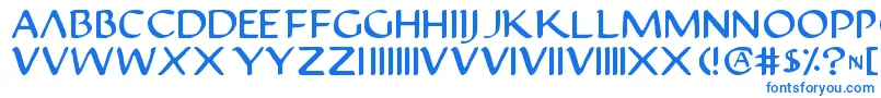 Justv22-Schriftart – Blaue Schriften auf weißem Hintergrund