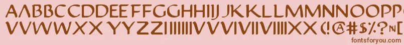 Justv22-fontti – ruskeat fontit vaaleanpunaisella taustalla