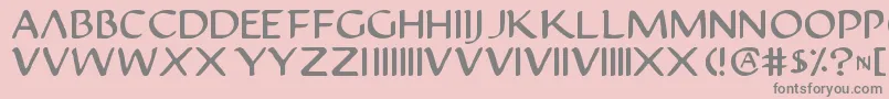 Justv22-fontti – harmaat kirjasimet vaaleanpunaisella taustalla