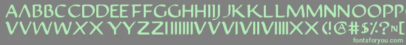 フォントJustv22 – 灰色の背景に緑のフォント