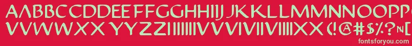 フォントJustv22 – 赤い背景に緑の文字