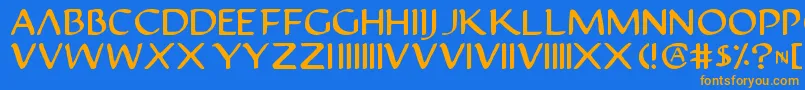 Justv22 Font – Orange Fonts on Blue Background