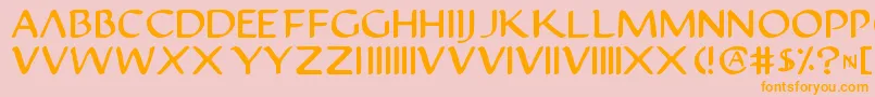 Justv22-Schriftart – Orangefarbene Schriften auf rosa Hintergrund