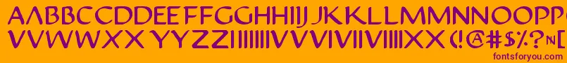 Шрифт Justv22 – фиолетовые шрифты на оранжевом фоне