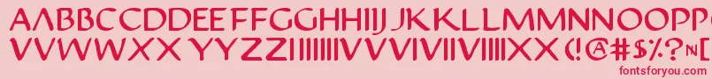 フォントJustv22 – ピンクの背景に赤い文字