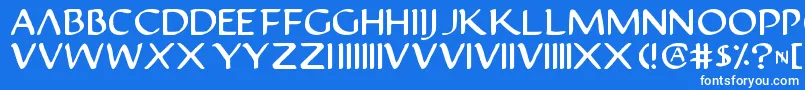 Justv22-fontti – valkoiset fontit sinisellä taustalla