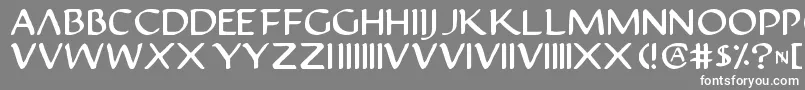 Justv22-fontti – valkoiset fontit harmaalla taustalla
