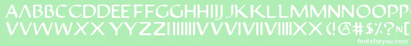 Шрифт Justv22 – белые шрифты на зелёном фоне