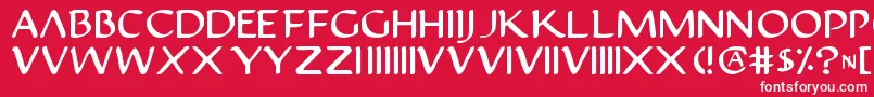 Шрифт Justv22 – белые шрифты на красном фоне