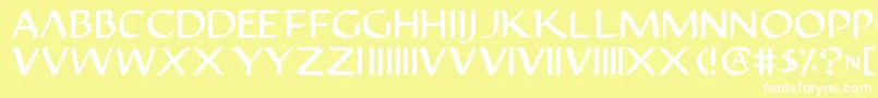Шрифт Justv22 – белые шрифты на жёлтом фоне