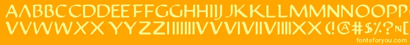 Justv22 Font – Yellow Fonts on Orange Background