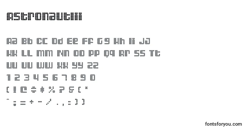 Schriftart AstronautIii – Alphabet, Zahlen, spezielle Symbole