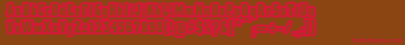 DLaCruzFont-Schriftart – Rote Schriften auf braunem Hintergrund