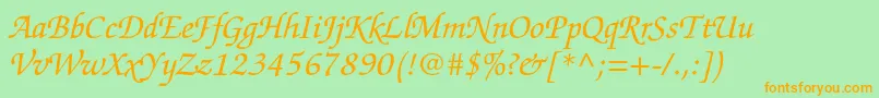 ZapfchancerystdItalic Font – Orange Fonts on Green Background