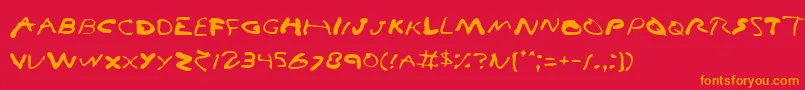 フォントVamp – 赤い背景にオレンジの文字