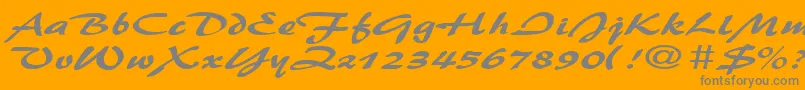 BrushflashexpandedRegular Font – Gray Fonts on Orange Background