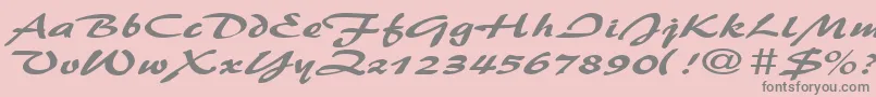 BrushflashexpandedRegular Font – Gray Fonts on Pink Background