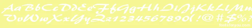 BrushflashexpandedRegular Font – White Fonts on Yellow Background