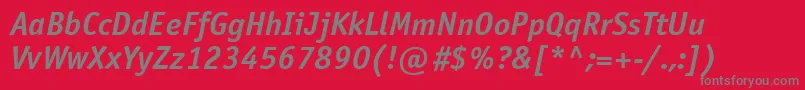 OfficinasansisocttBolditalic Font – Gray Fonts on Red Background