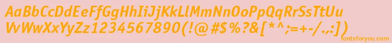 More about OfficinasansisocttBolditalic Font OfficinasansisocttBolditalic Font – Orange Fonts on Pink Background