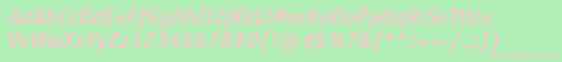 OfficinasansisocttBolditalic Font – Pink Fonts on Green Background