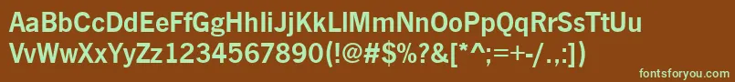 Czcionka Newsgottdem – zielone czcionki na brązowym tle