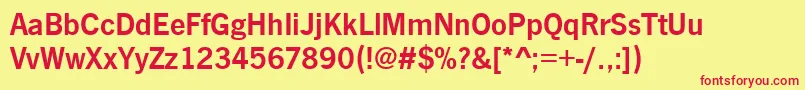Newsgottdem Font – Red Fonts on Yellow Background