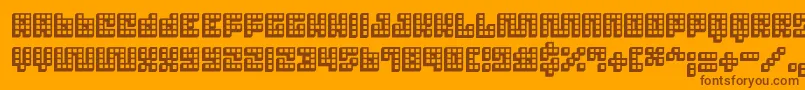 Fonte Trick3D ffy – fontes marrons em um fundo laranja