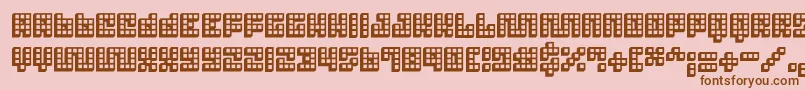 Trick3D ffy-Schriftart – Braune Schriften auf rosa Hintergrund