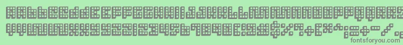 Trick3D ffy Font – Gray Fonts on Green Background