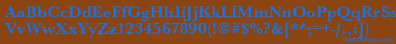 Шрифт UrwbaskertwidBold – синие шрифты на коричневом фоне