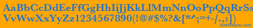 フォントUrwbaskertwidBold – オレンジの背景に青い文字