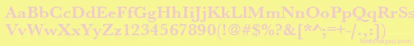 UrwbaskertwidBold Font – Pink Fonts on Yellow Background