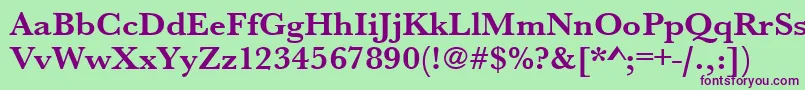 UrwbaskertwidBold Font – Purple Fonts on Green Background