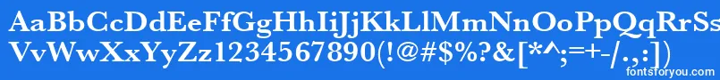 フォントUrwbaskertwidBold – 青い背景に白い文字